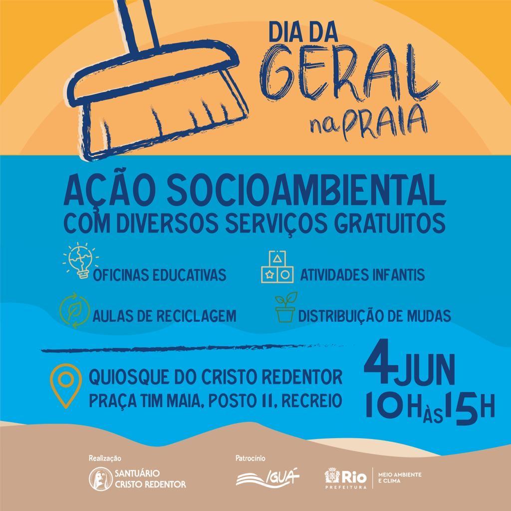 Dia da Geral promove mutirão de limpeza na praia e ações educativas no Recreio