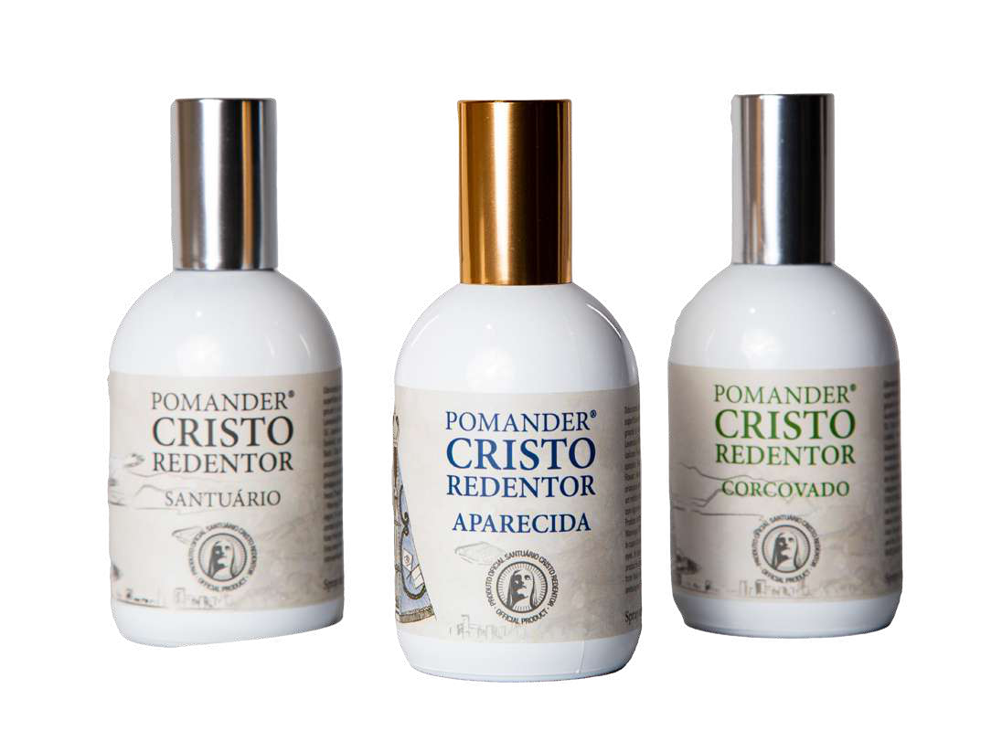 Aromas de ambiente da linha Cristo Redentor.